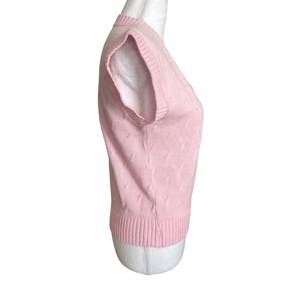 Women's Vintage Honors Pink Sweater Vest Sz M 80s Made In USA Preppy‎ Academia - Picture 7 of 11